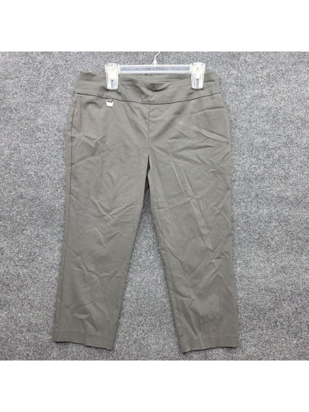 Alfani Pull On Stretch Capri Pant 12 Gray Everyday Career Minimalist Preppy Edgy